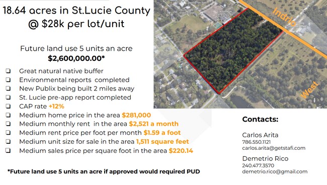 Plus de détails pour 8000 Indrio Rd, Fort Pierce, FL - Terrain à vendre