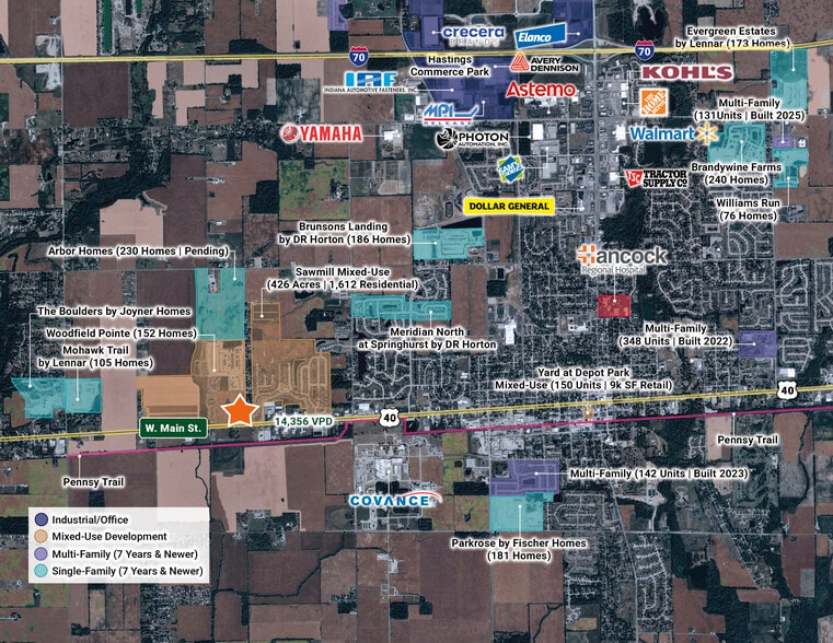 US-40 & Windswept Rd, Greenfield, IN à vendre - Plan cadastral - Image 1 de 5