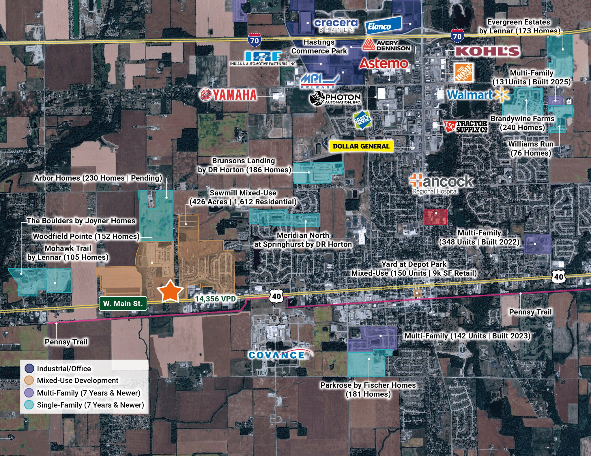 US-40 & Windswept Rd, Greenfield, IN à vendre Plan cadastral- Image 1 de 6