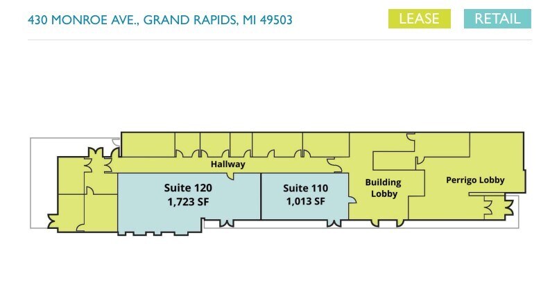430 Monroe Ave NW, Grand Rapids, MI à louer Plan d’étage- Image 1 de 1