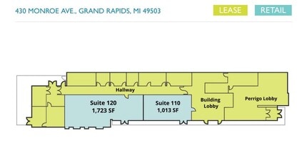 430 Monroe Ave NW, Grand Rapids, MI à louer Plan d’étage- Image 1 de 1