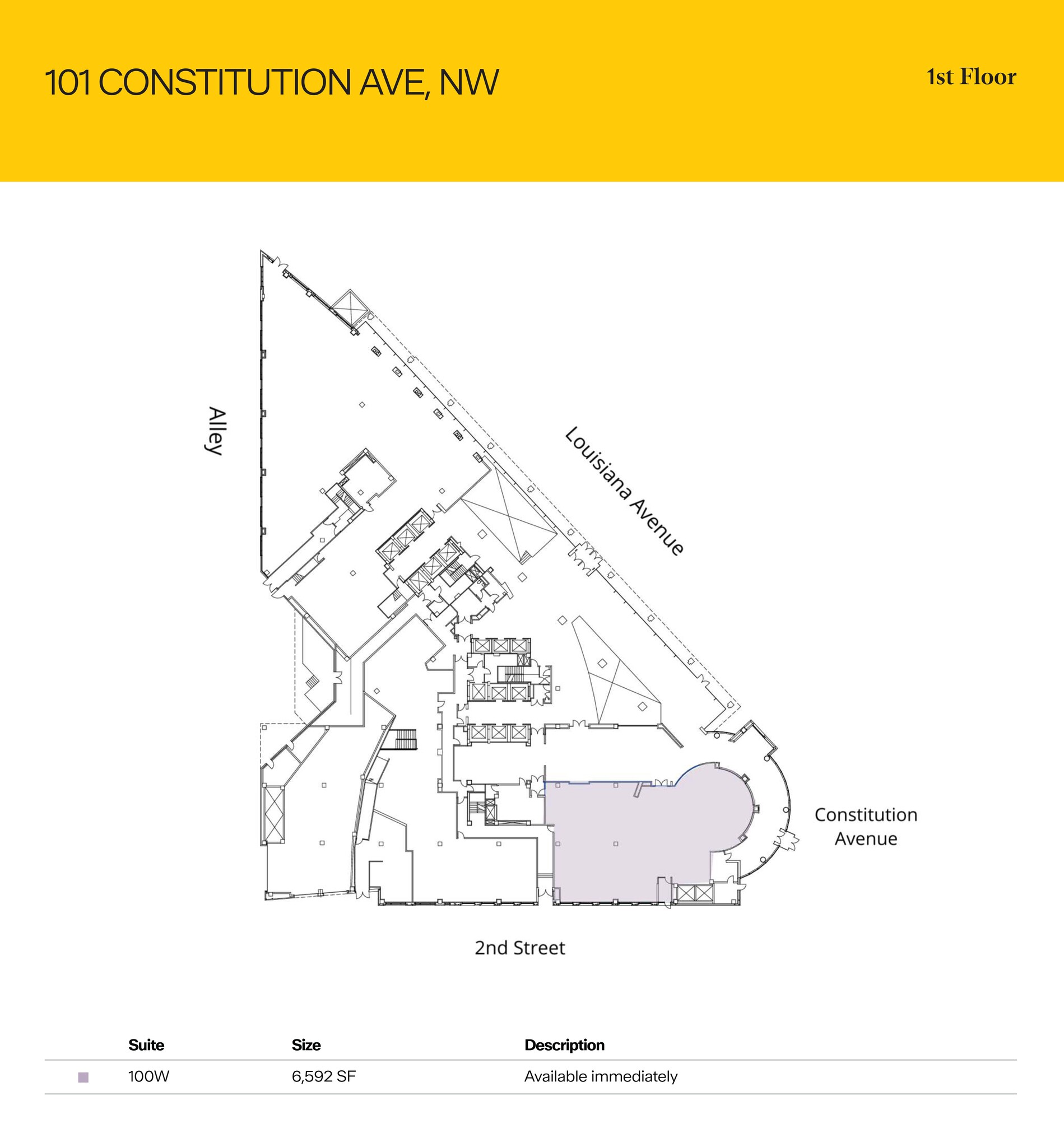 101 Constitution Ave NW, Washington, DC à louer Plan d  tage- Image 1 de 1