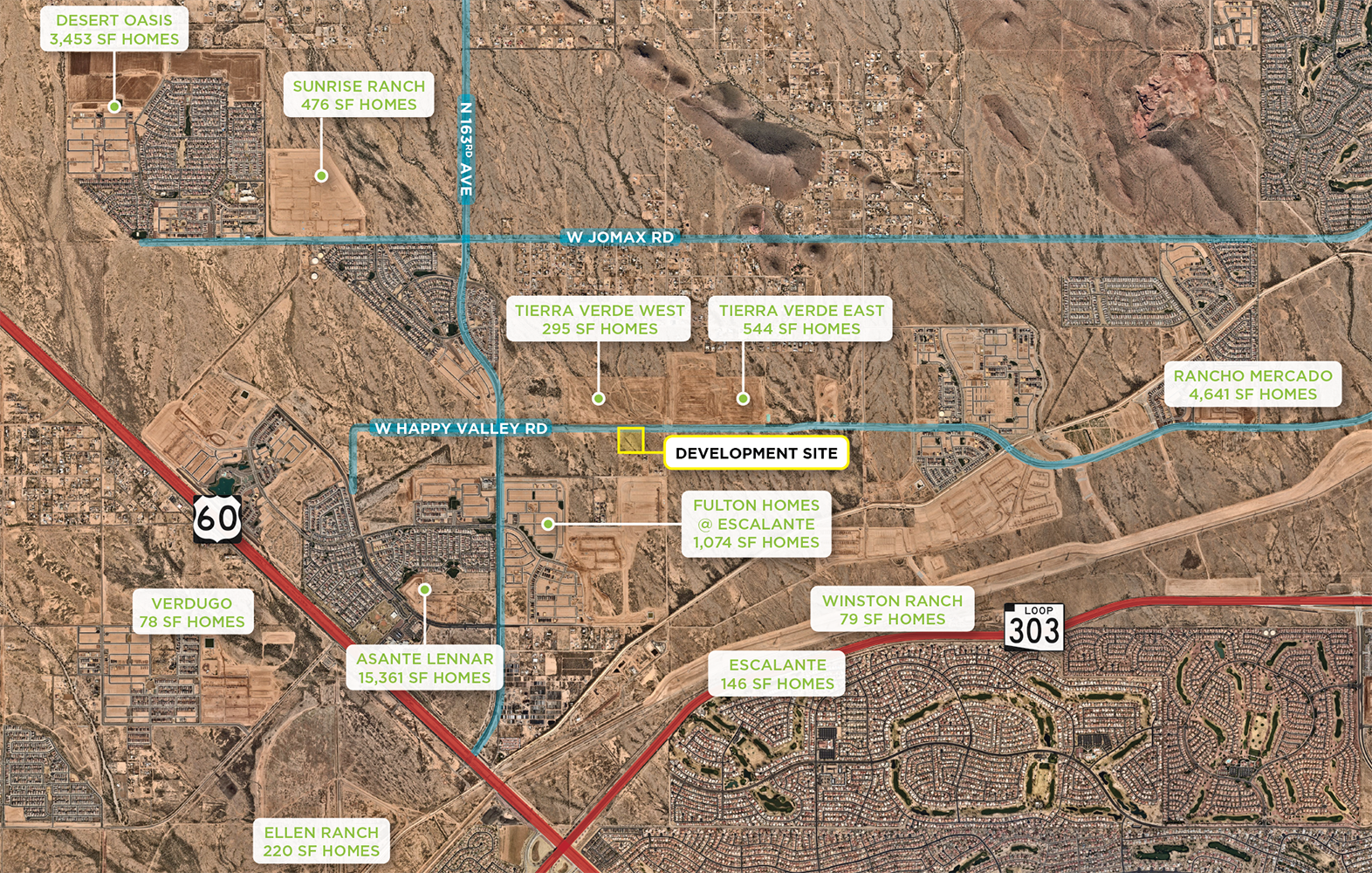 Happy Valley Rd, Surprise, AZ for sale Aerial- Image 1 of 4