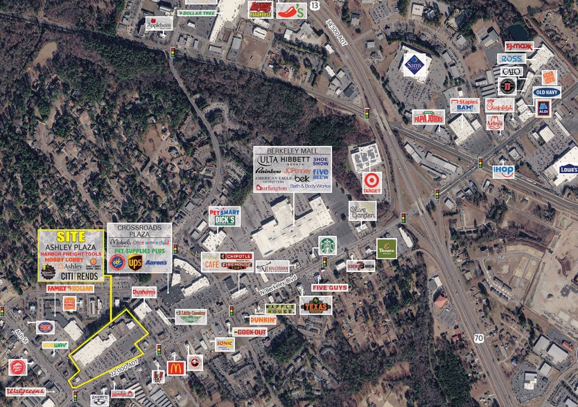 201-223 N Berkeley Blvd, Goldsboro, NC for lease - Aerial - Image 2 of 5