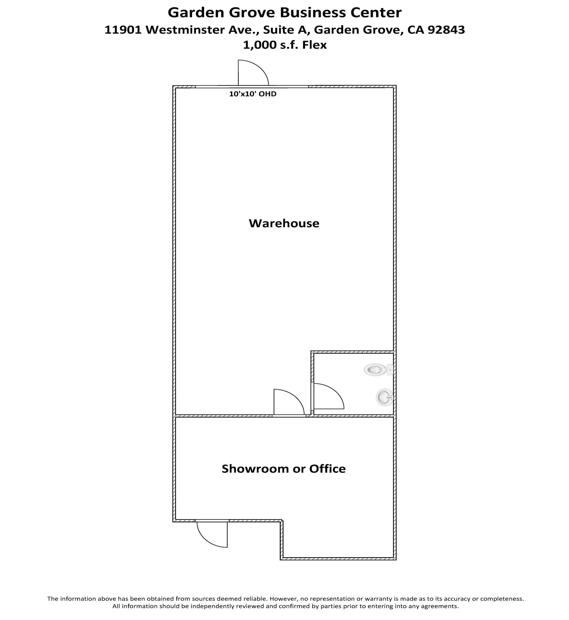 11901 Westminster Ave, Garden Grove, CA à louer Plan d’étage- Image 1 de 1