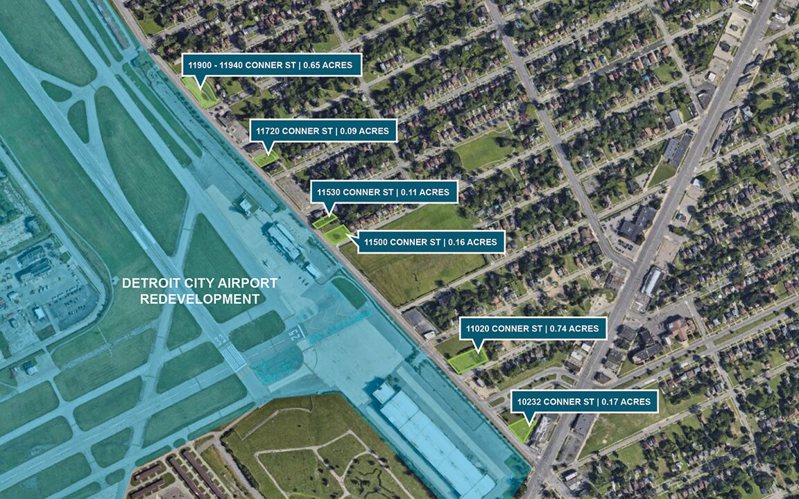 2.31 Acre Detroit Land Portfolio portefeuille de 14 propriétés à vendre sur LoopNet.ca Aérien- Image 1 de 5
