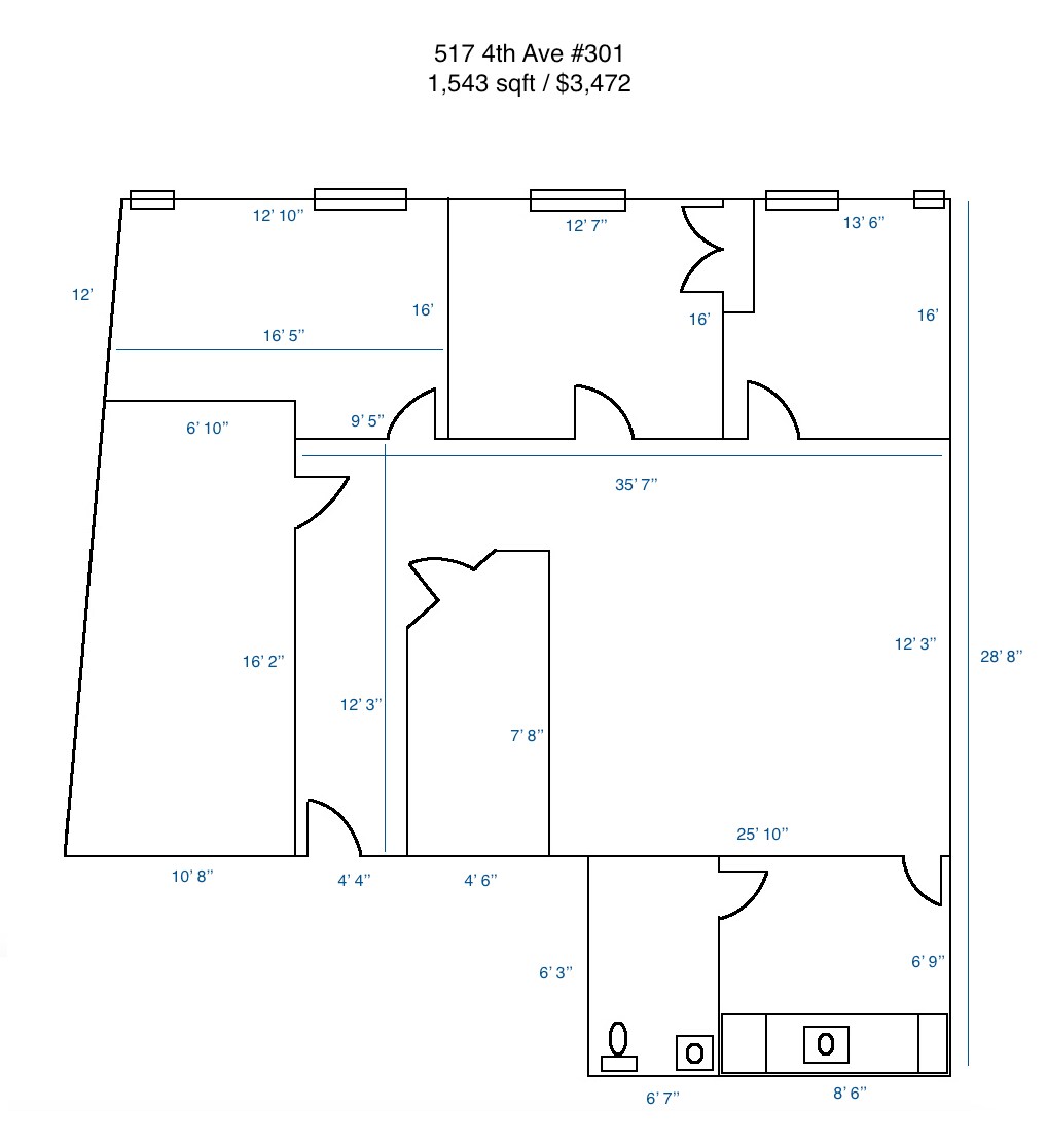 517 4th Ave, San Diego, CA for lease Floor Plan- Image 1 of 1