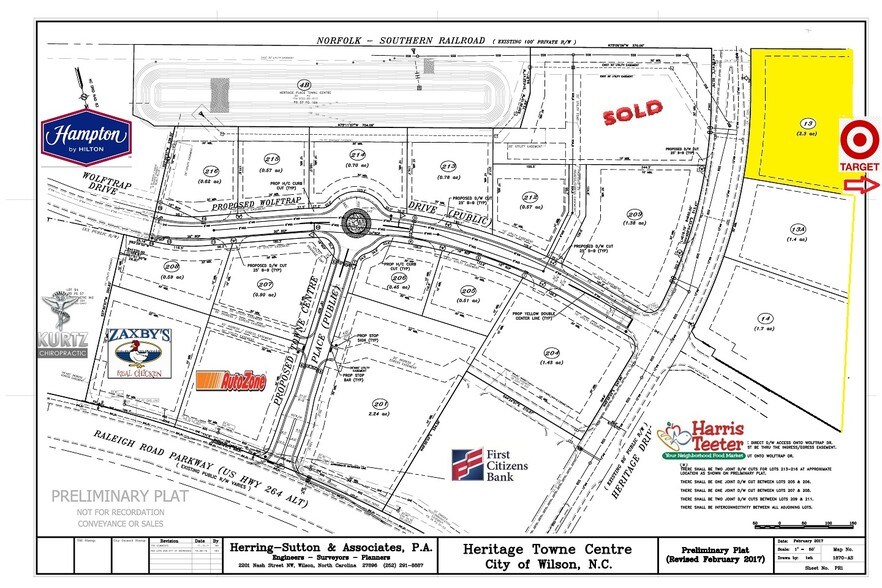 Heritage Dr, Wilson, NC for sale - Plat Map - Image 2 of 7