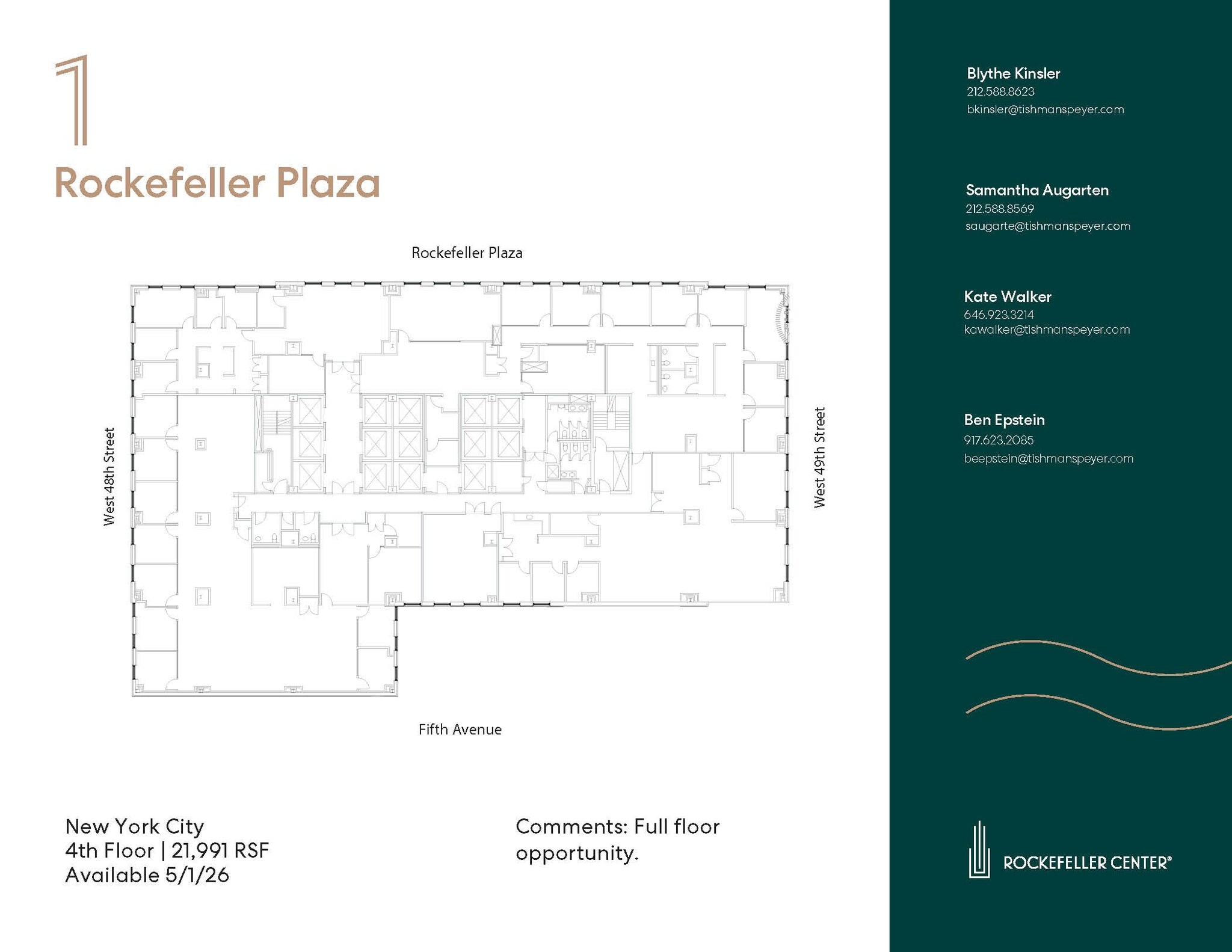 1 Rockefeller Plaza, New York, NY for lease Floor Plan- Image 1 of 1