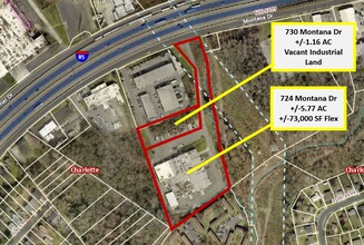 724 Montana Dr, Charlotte, NC - aerial  map view