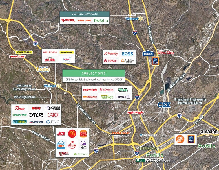 1955 Forestdale Blvd, Adamsville, AL à vendre - Aérien - Image 2 de 2