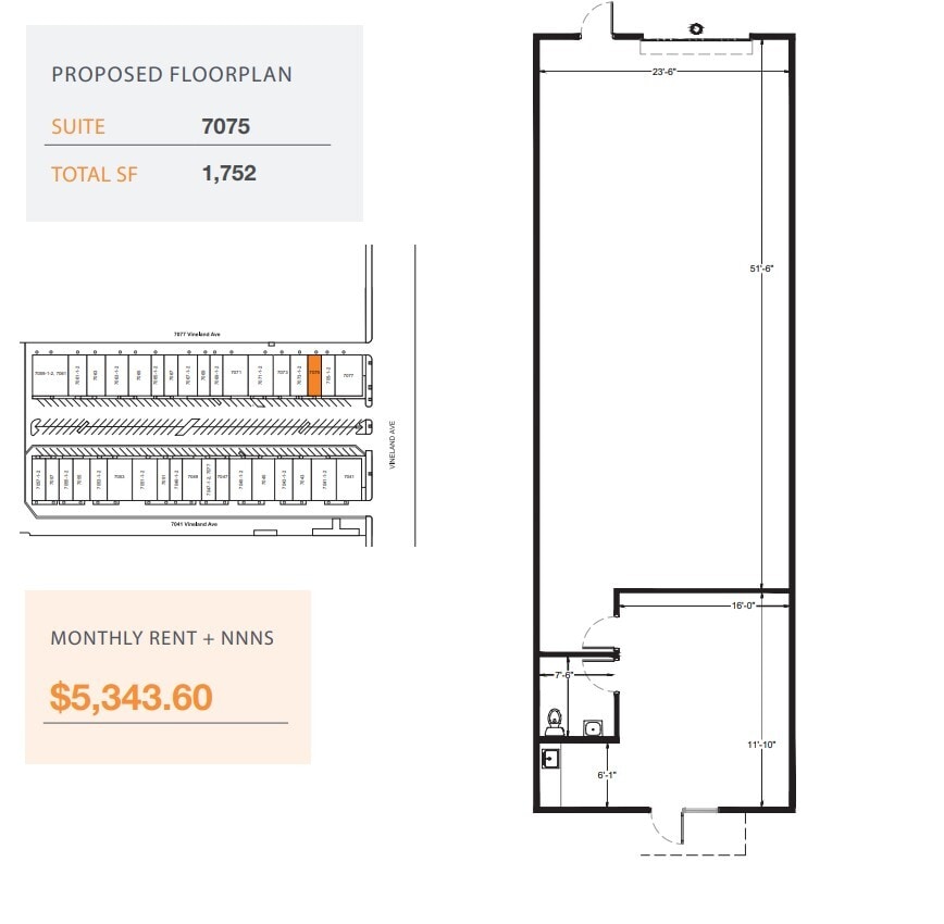 7059-7077 1/2 Vineland Ave, North Hollywood, CA for lease Floor Plan- Image 1 of 1