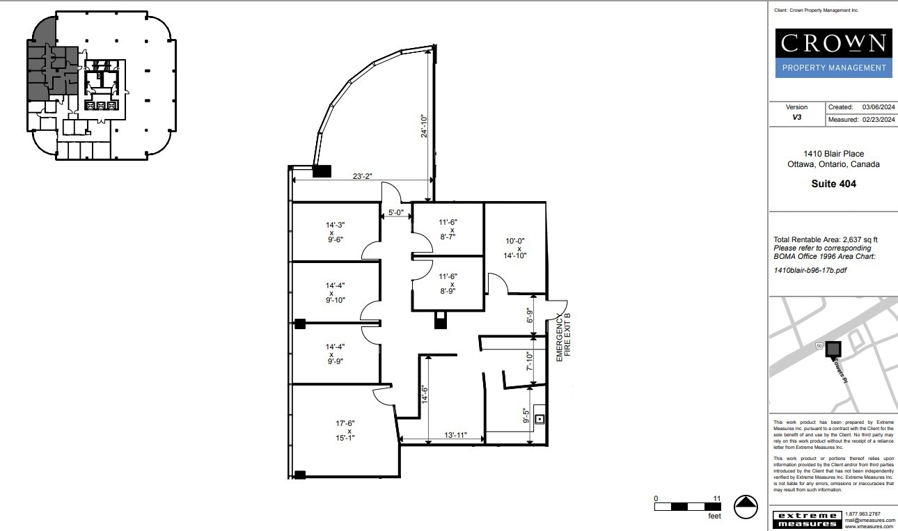 1400 Blair Towers Pl, Ottawa, ON à louer Plan d’étage- Image 1 de 4