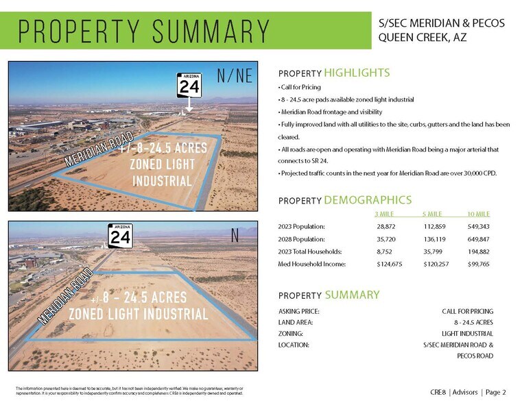 NNEC Of Germann Rd & Meridian Rd, Queen Creek, AZ à vendre - Photo du bâtiment - Image 2 de 4