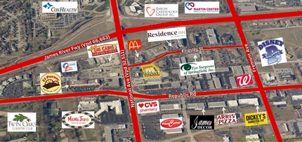 1230 E Kingsley St, Springfield, MO - Aérien  Vue de la carte - Image1