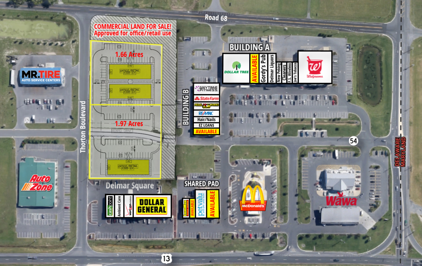 38613-38661 Sussex Hwy, Delmar, DE à louer Plan de site- Image 1 de 5