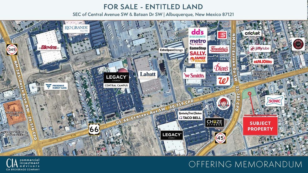 SEC of Central Avenue SW & Bataan Dr, Albuquerque, NM à vendre - Photo principale - Image 1 de 4
