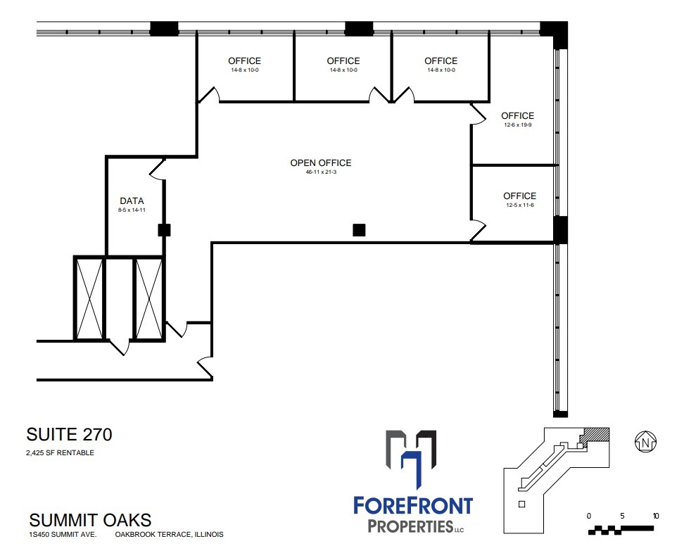 1 S 450 Summit Ave, Oakbrook Terrace, IL à louer Plan d  tage- Image 1 de 1