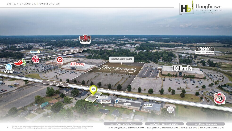 3301 E Highland Dr, Jonesboro, AR à vendre - Aérien - Image 3 de 4