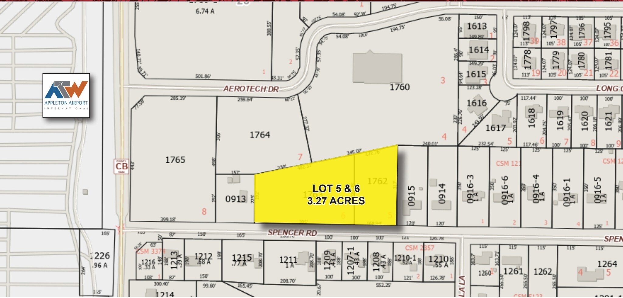 Aerotech Dr, Greenville, WI à vendre Plan cadastral- Image 1 de 2