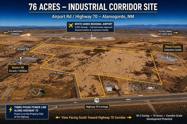 More details for Hwy 70 Frontage w/dual access on Airport Rd, Alamogordo, NM - Land for Sale