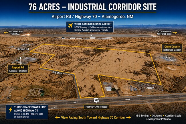 Plus de détails pour Hwy 70 Frontage w/dual access on Airport Rd, Alamogordo, NM - Terrain à vendre