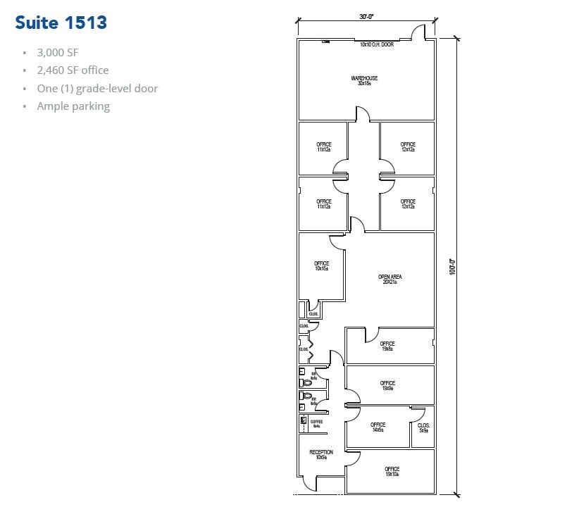 1509-1521 Central Park Dr, Hurst, TX à louer Plan d’étage- Image 1 de 1