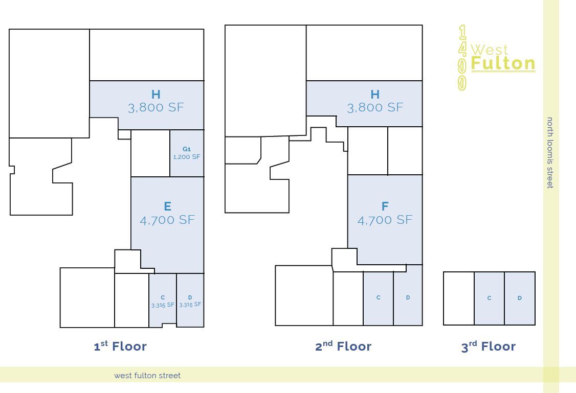 1400-1416 W Fulton St, Chicago, IL à louer Plan d  tage- Image 1 de 1