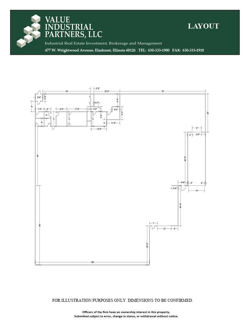 1851 E Fabyan Pky, West Chicago, IL for lease Floor Plan- Image 1 of 1