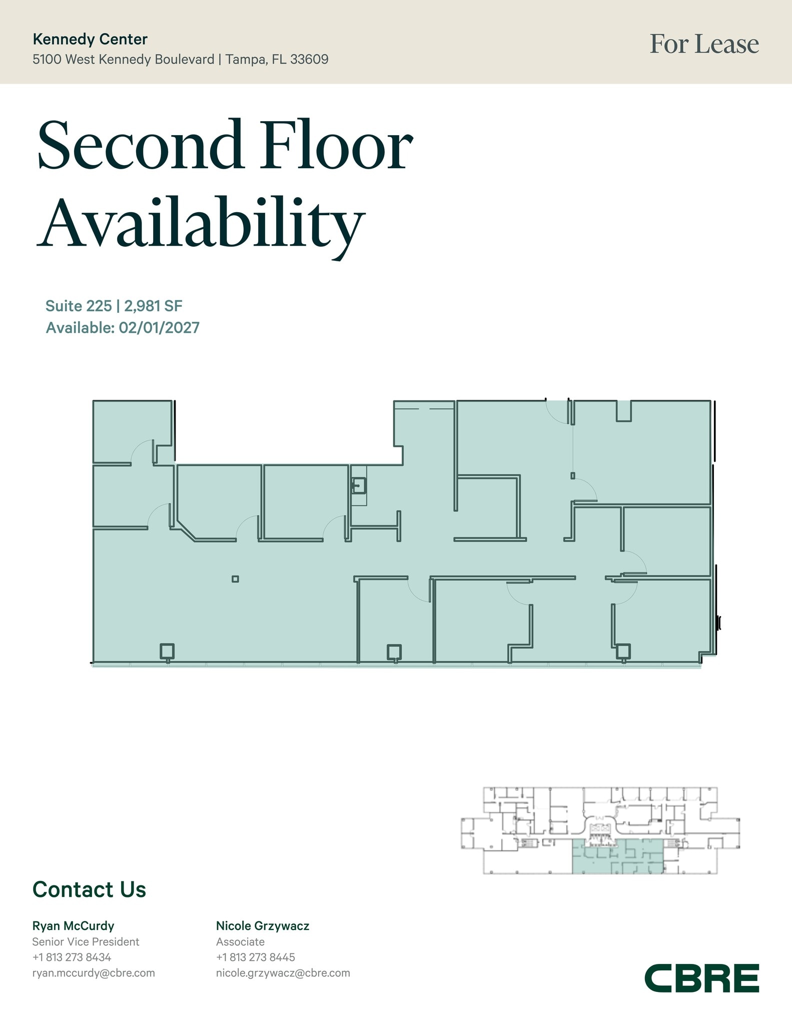 5100 W Kennedy Blvd, Tampa, FL à louer Plan de site- Image 1 de 1