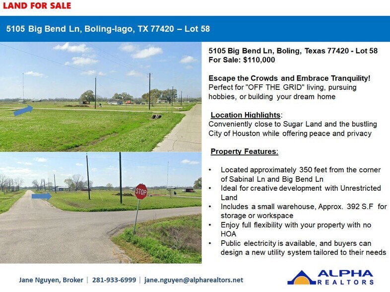 5105 Big Bend Ln, Boling, TX à vendre - Photo du bâtiment - Image 2 de 4