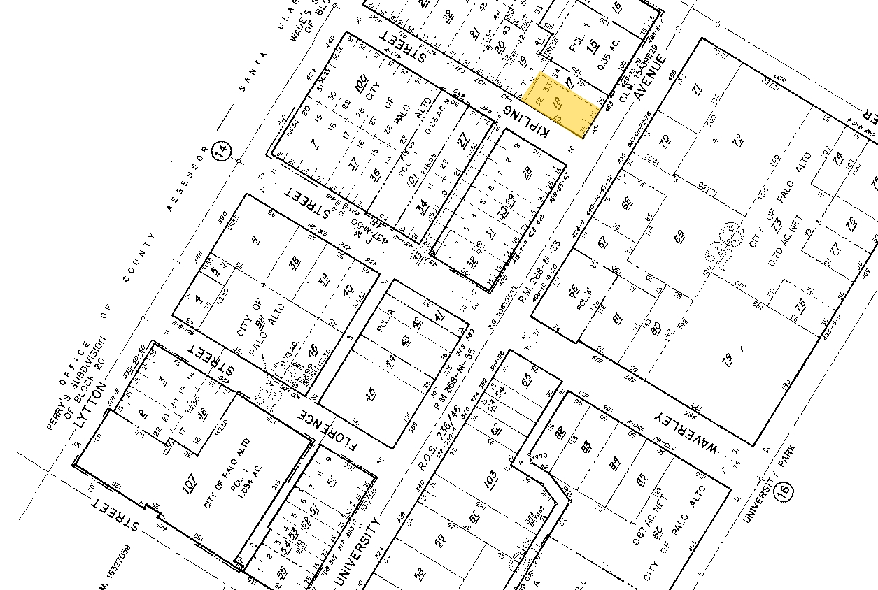 451 University Ave, Palo Alto, CA à louer Plan cadastral- Image 1 de 2