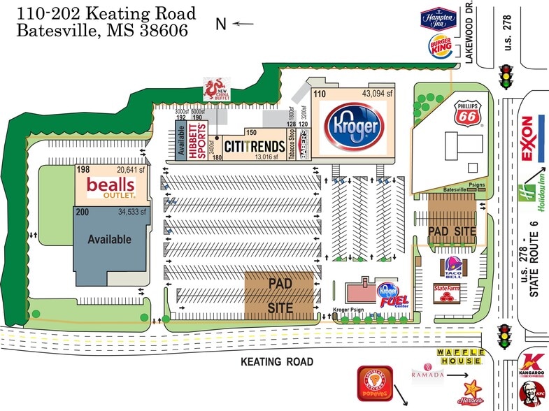 110-192 Keating Rd, Batesville, MS for lease - Site Plan - Image 2 of 8