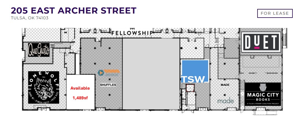 205-221 E Archer St, Tulsa, OK for lease Floor Plan- Image 1 of 1