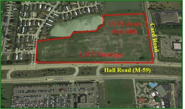 NW Corner Hall Road & Card Road, Macomb Township, MI - aerial  map view - Image1