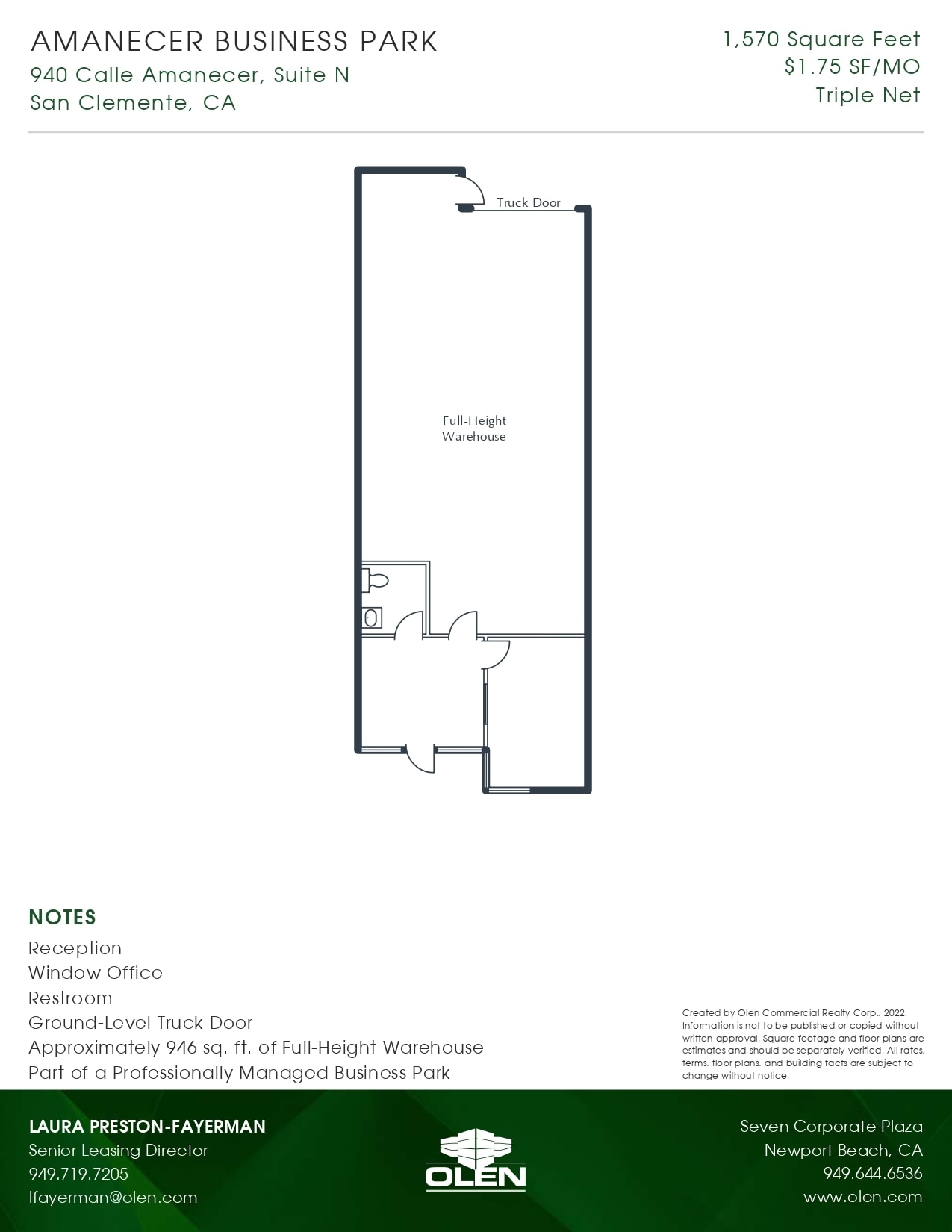 940 Calle Amanecer, San Clemente, CA for lease Floor Plan- Image 1 of 1