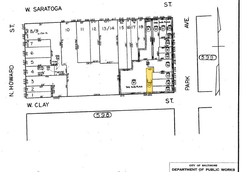 202 W Clay St, Baltimore, MD à vendre - Plan cadastral - Image 3 de 3