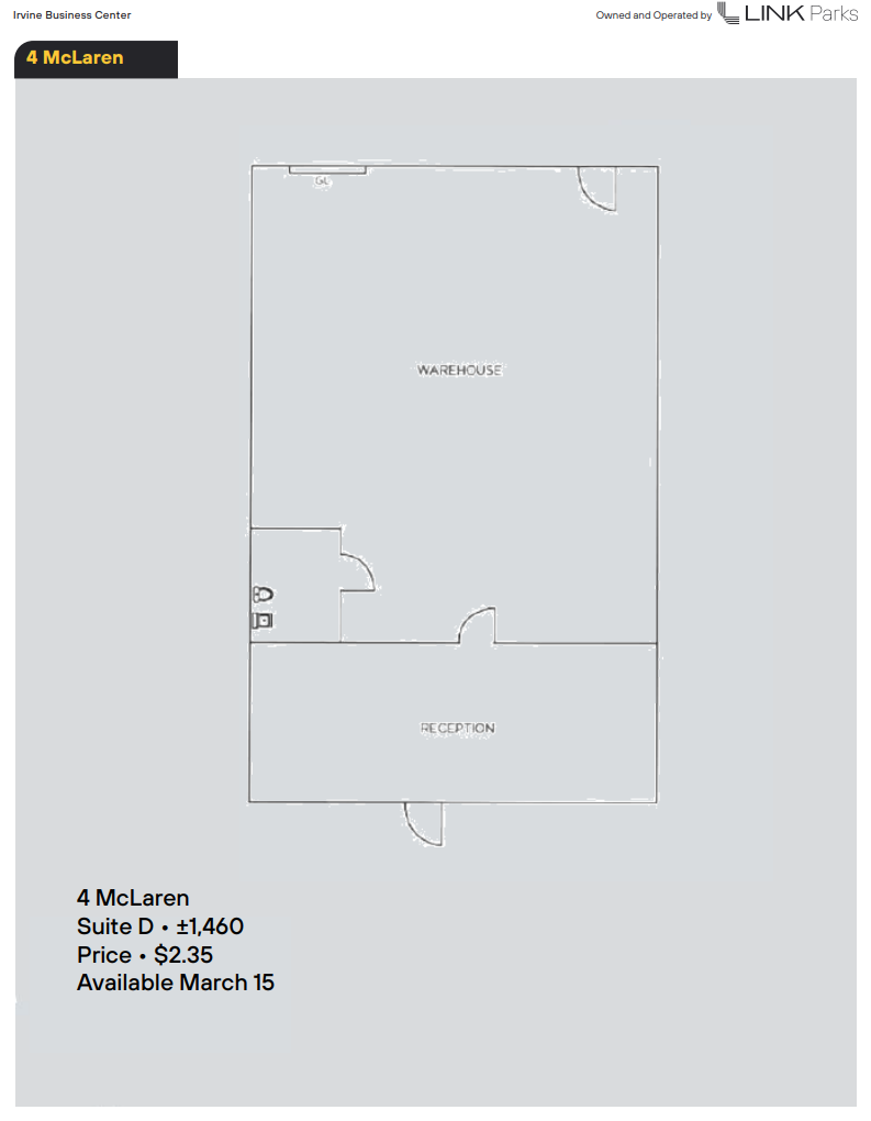 15791 Rockfield Blvd, Irvine, CA à louer Plan d’étage- Image 1 de 1