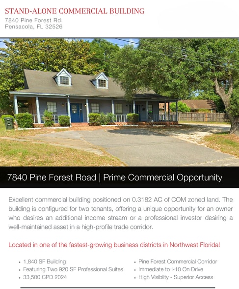 7840 Pine Forest Rd, Pensacola, FL à vendre - Photo du bâtiment - Image 1 de 28