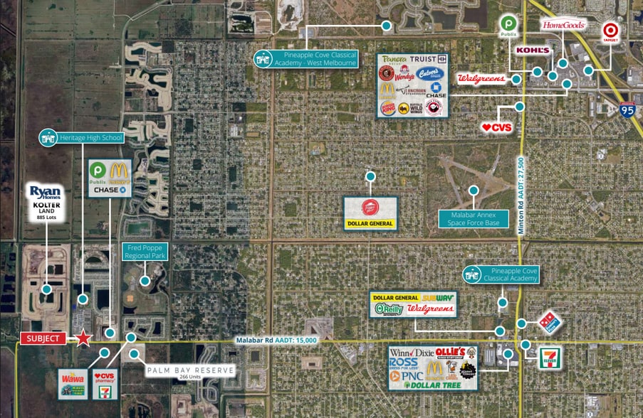 2351 Malabar Rd, Palm Bay, FL à vendre - Aérien - Image 3 de 3