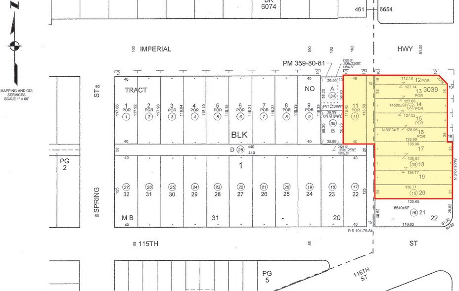 116 W Imperial Hwy, Los Angeles, CA for sale - Plat Map - Image 3 of 3