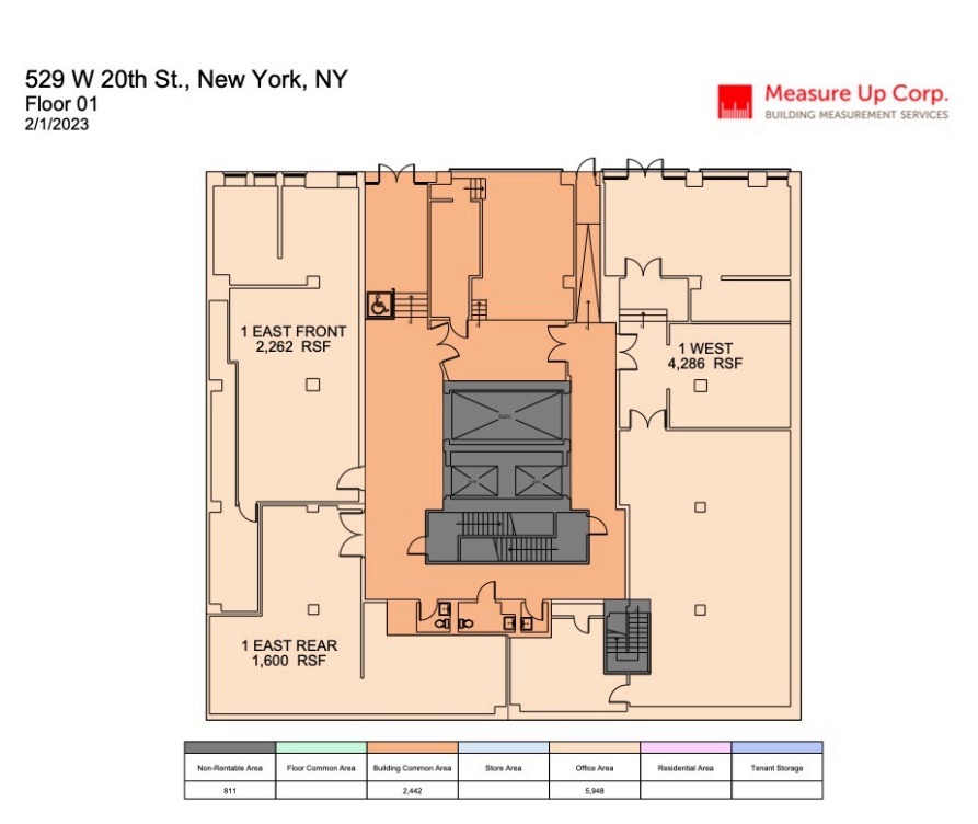 529-535 W 20th St, New York, NY à louer Plan d  tage- Image 1 de 1