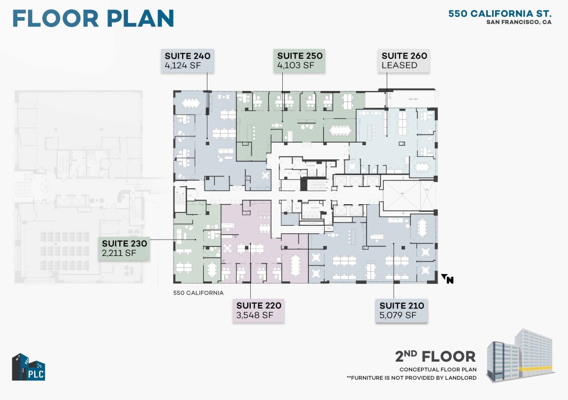 550 California St, San Francisco, CA à louer Plan d’étage- Image 1 de 1