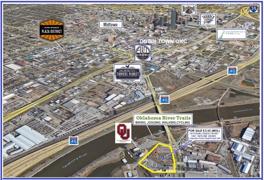 1501-1511 Exchange Ave, Oklahoma City, OK for sale - Aerial - Image 2 of 5