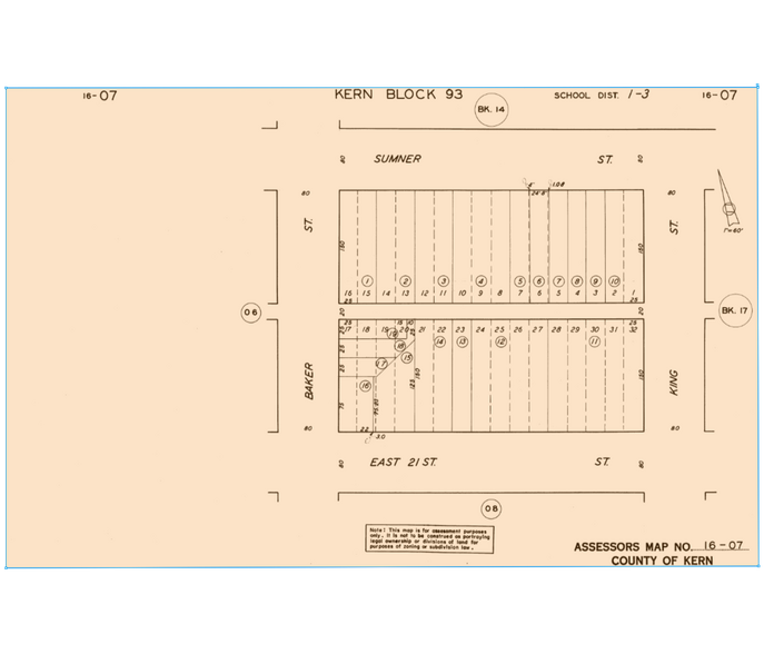 805 Baker St, Bakersfield, CA à louer - Plan cadastral - Image 2 de 2