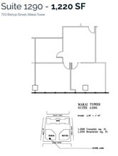 733 Bishop St, Honolulu, HI à louer Plan d’étage- Image 1 de 1