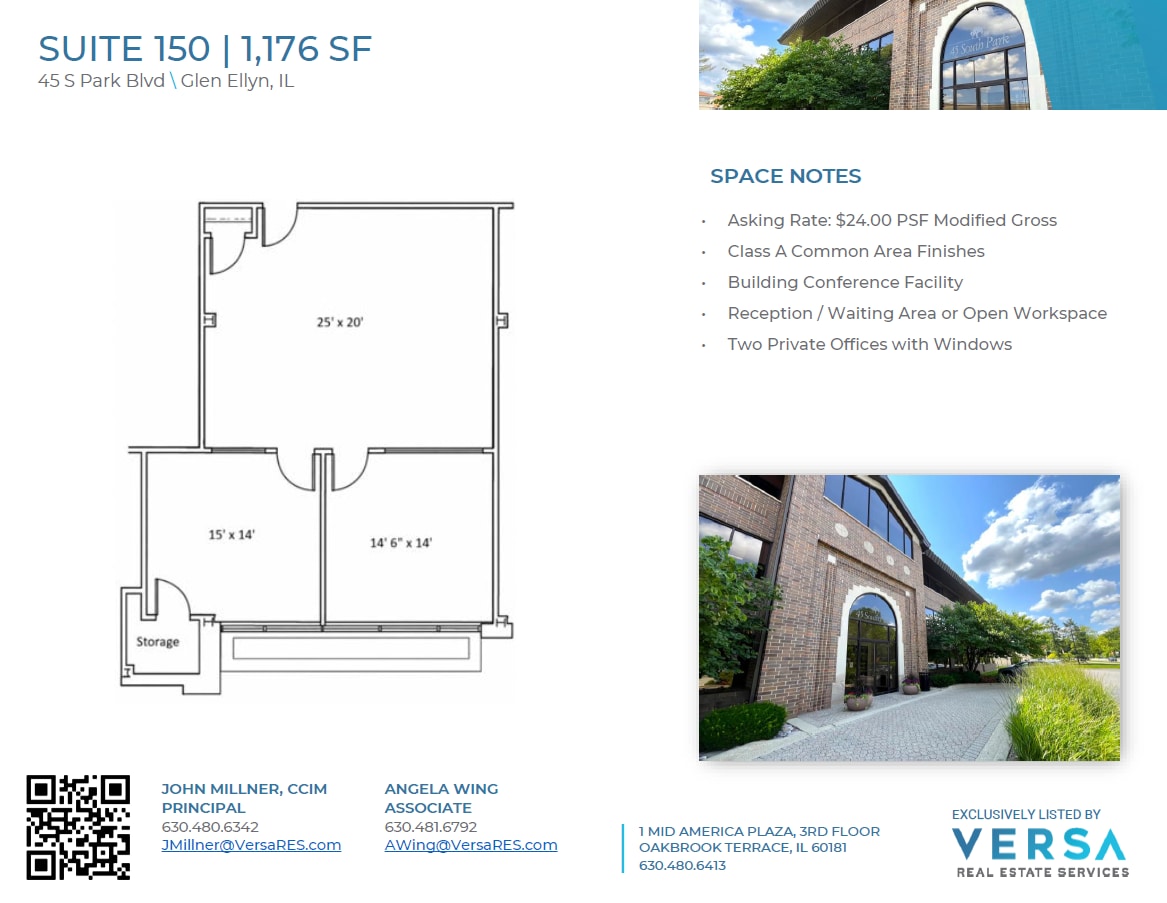 45 S Park Blvd, Glen Ellyn, IL à louer Plan d’étage- Image 1 de 1