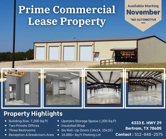 More details for 4333 TX-29 Hwy, Bertram, TX - Industrial for Lease