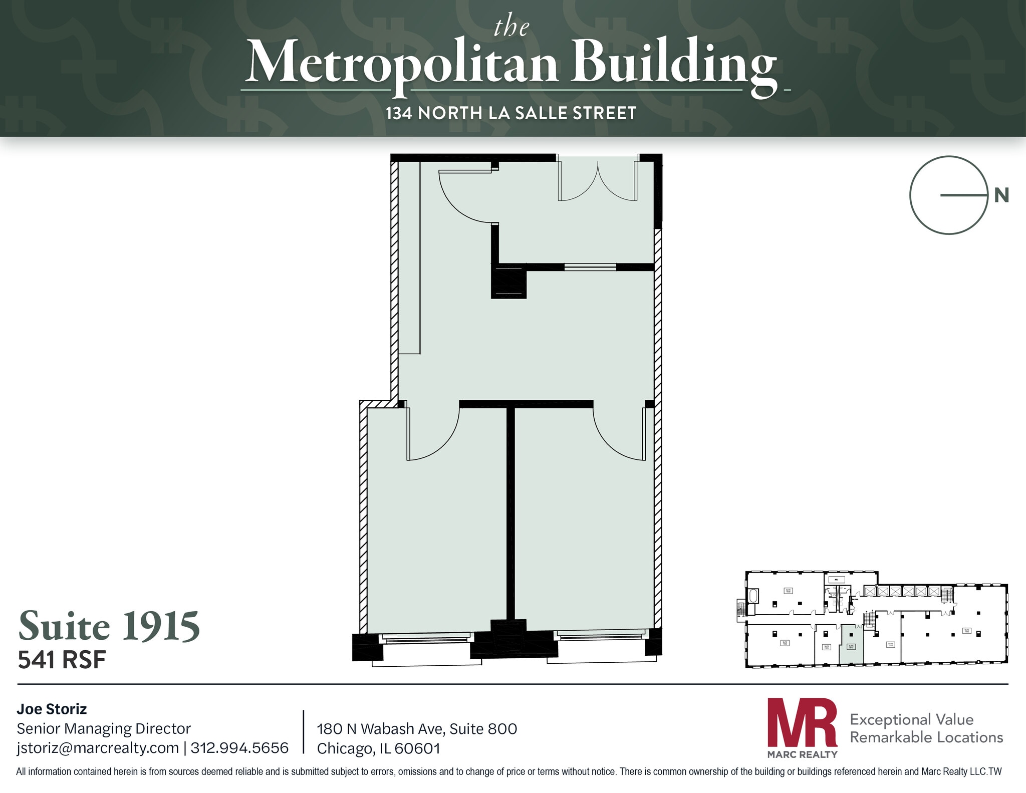 134 N LaSalle St, Chicago, IL à louer Plan d’étage- Image 1 de 7