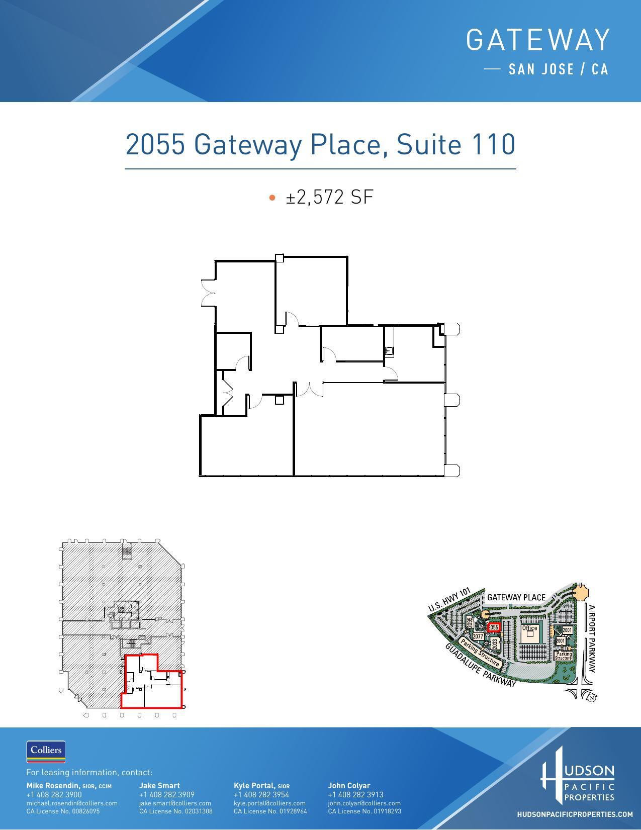 2033 Gateway Pl, San Jose, CA à louer Plan d’étage- Image 1 de 1